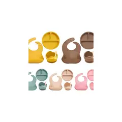 U BUY - Set Platos Para Bebés Babero Bowl Cuchara   Menta Verde