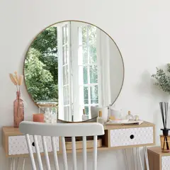ATMOSPHERA - Espejo de metal dorado Alice Diametro 76cm