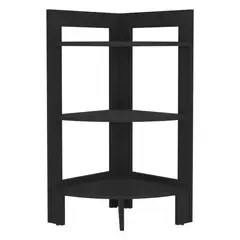 FMFURNITURE - Mesa Auxiliar Esquinera - Negro 80.6x54.8x38.8 cm