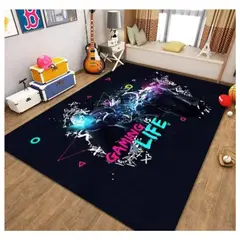 SMARTY - Alfombra Lisa Juvenil Infantil Gamer Diseño Gaming is Life 150x200 CM