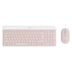 LOGITECH - SLIM COMBO TECLADO MOUSE MK470 ROSADO