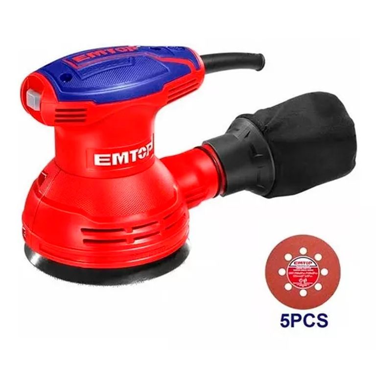 Lijadora Roto Orbital 320w 125mm + 5 Lijas Emtop Efsr23201