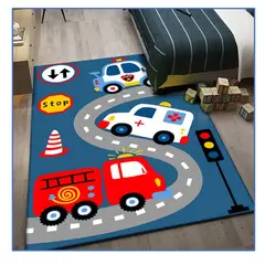 KIVARA - Alfombra Infantil Pista 80X120 Cm Tapete Dormitorio Sala