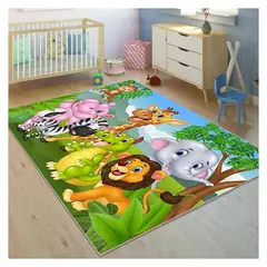 KIVARA - Alfombra Infantil Selva 80X120 Cm Tapete Dormitorio Sala