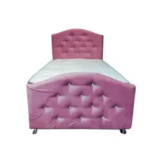 MUEBLES HVM - Cama Dominaty 1 plaza Palo Rosa + Respaldo piecera PMadera