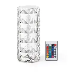 GENERICO - Lámpara Velador Adorno Cristal Diamante Acrílico Táctil Usb