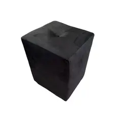MUEBLES HVM - Puff negro felpa