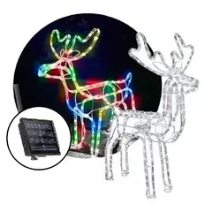 GENERICO - Reno Navideño Luz Led Solar Decorativo 120cm Multicolor