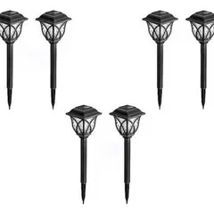 U BUY - Pack 6 Luces Solares Jardín Estaca Con Sensor Estilo Ingles