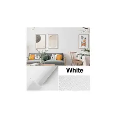 GENERICO - Pack 5 Papel Mural Textura Lino Autoadhesivo Rollo 50cm x 280cm Blanco