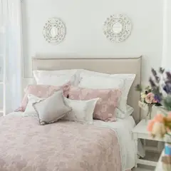 KABECEROS - RESPALDO LAVABLE CON FUNDA PESTAÑA - KING - LINO BAHIA BEIGE