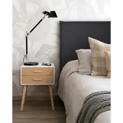 KABECEROS - RESPALDO LAVABLE CON FUNDA PESTAÑA - 2 PLAZAS - LINO BAHIA GRIS OSCURO