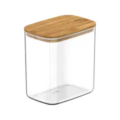 OU - Contenedor Hermético Rectangular Bambú Keep 1,5 lt Transparente