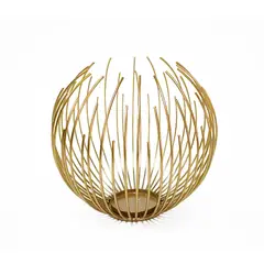 NEWTREE - Candelabro Porta Vela Esfera Dorada 15cm
