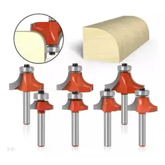 GENERICO - Fresa Madera Cuarto Rodon Dif Medidas Vástago ¼ 7un