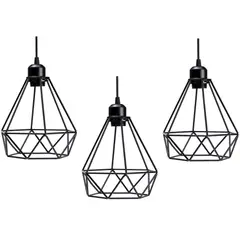GENERICO - Pack X3 Lámparas Colgantes Vintage Lampara Living Para Comedor E27