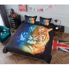 GENERICO - Cubrecama De Verano Quilt 2.0 Plazas Diseño Tigre