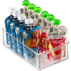 WAKESHOME - Contenedor Aplilable con Tapa para Refrigerador Cubo de Almacenamiento