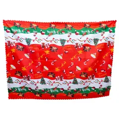 GENERICO - MANTEL DE TELA MESA LARGA NAVIDAD DISEÑO TOP ROJO