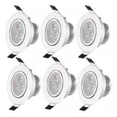 GENERICO - Pack X6 Foco Led Embutido Luminaria Led 3w Focos Embutidos Led