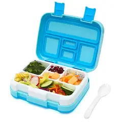 LUNCH - Lonchera portátil para niños estilo Bento Azul Antiderrames 800ml