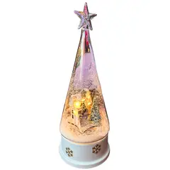 BOHEMIK - Adorno Navidad Blanco luminoso musical nieve en movimiento de 28 cm