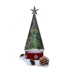 BOHEMIK - Adorno Navidad Rojo luminoso musical con nieve en movimiento de 28 cm