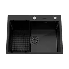 DOMSA - Lavaplatos Deluxe MDS6046-Black Sobre Cubierta / 60x46x21cm