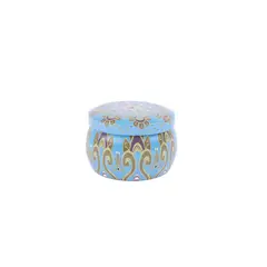 HOMEWELL - Vela Caja Metal Celeste 5*7cm