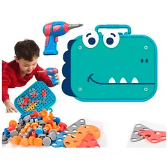 ESHOPANGIE - Juguete Puzzles 2d 3d Herramienta Tornillos Taladro Bolso