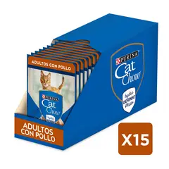 CAT CHOW - Pack x15 Alimento húmedo gato Pollo 85g