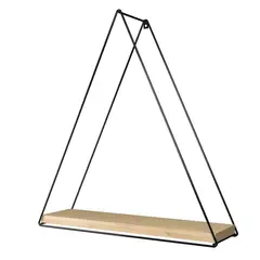 VEKKAHOME - REPISA TRIANGULAR PINO BLACK 37X10X40CM