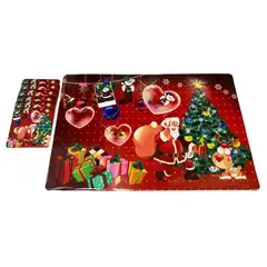 GENERICO - Set 12 Piezas Individuales Mesa Navideños Platos Y Vaso Navi