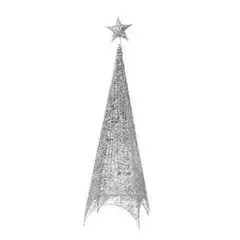 GENERICO - Arbol navidad metalico piramide con luz LED 180cm Plateado