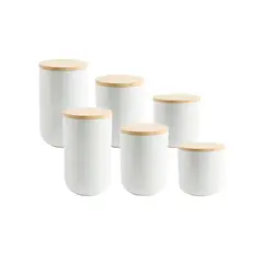 SIMPLIT - Pack 6 Contenedores Herméticos Cerámica Blanco