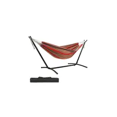 GENERICO - Hamaca Con Soporte Acero Estuche Rojo con Rayas