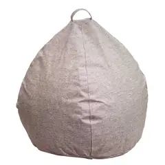 GENERICO - Funda Pouf Pera Infantil Gris Beige Omega 60x50x50 Máxima Design.