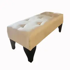 GENERICO - Banqueta Botone Crudo Felpa Diamante 100x40x40 Muebles Rimar