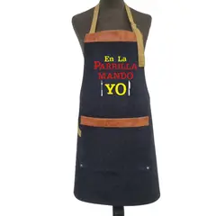 GENERICO - Pechera o Delantal Parrillera Bordada Navidad
