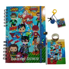 INDEPENDIENTE - Diario de vida o cuaderno secreto super heroes dc + accesorios
