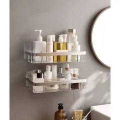 AIZO - Plata Organizador De Ducha Set X2 Repisa Baño Adhesivo