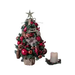 VATYERTY - Mini juego de árbol de Navidad brillante rojo 60cm