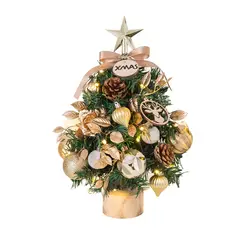 VATYERTY - Mini juego de árbol de Navidad pvc brillante de escritorio oro 43cm