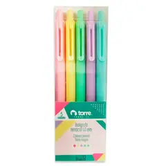 TORRE - Set Boligrafos Retractil 1.0 Mm Colores Pastel
