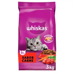 WHISKAS - - Alimento Seco Gato Adulto Sabor Carne 3 KG