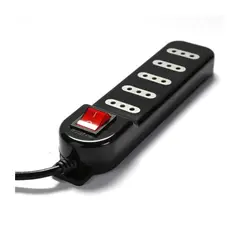 MACROTEL - Alargador Zapatilla C/switch 5 Posiciones 3mts Negro
