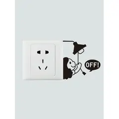 GENERICO - Pegatina engomada con niña bonita cerrando luz