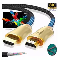 EDWINAYY - Cable Hdmi 2.1 8k 4k Certificado 28 Awg 48gbps 1.5mtrs 120hz