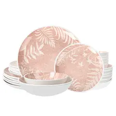DANNY HOME - Juego de Vajillas Porcelana Estilo Navideño 24 Piezas