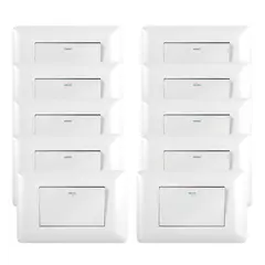 GENERICO - Pack 10 Interruptor Simple 9/12 10A 250V Blanco